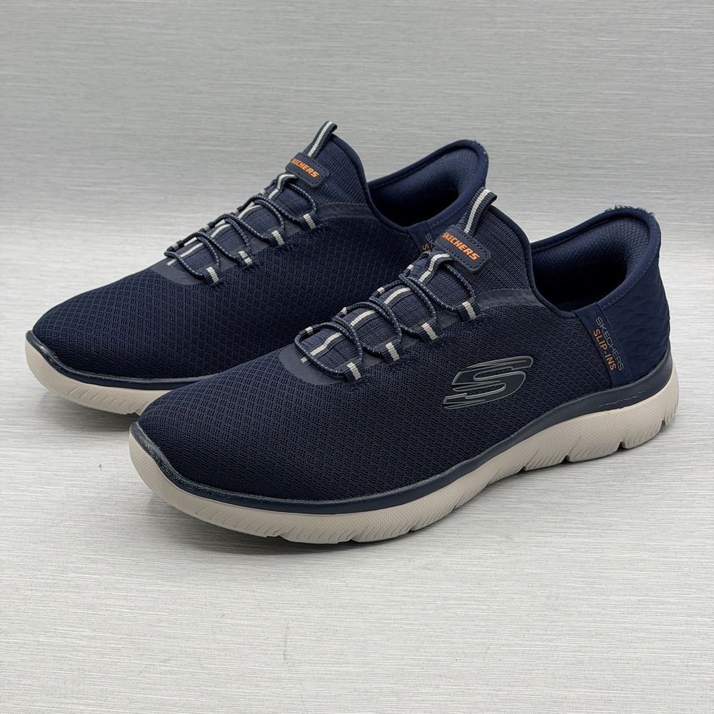 Skechers Slip Ins Men's 10.5 Wide 2E Shoes Navy Blue Summits Hands Free 232457